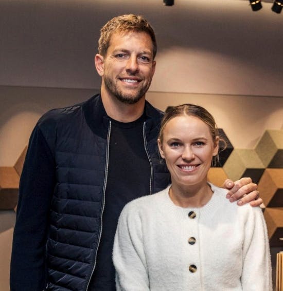 Caroline Wozniacki og David Lee.