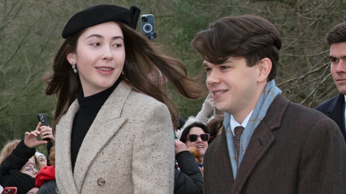 Samuel Chatto og hans kæreste Eleanor Ekserdjian ved julegudstjenesten den 26. december. 