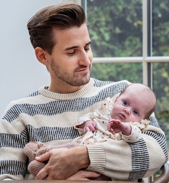 Frederik Haun med datteren Emma.