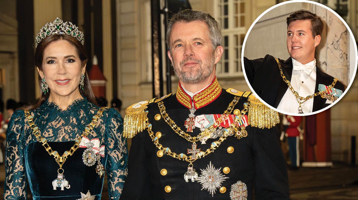 Dronning Mary, kong Frederik og kronprins Christian.