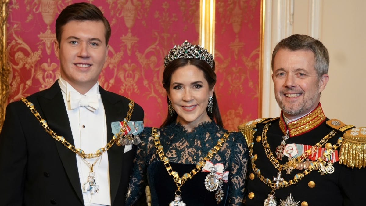 Kronprins Christian, dronning Mary og kong Frederik