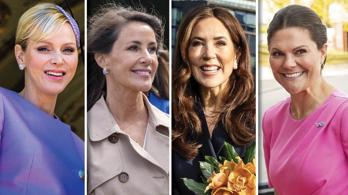 Fyrstinde Charlene, prinsesse Marie, dronning Mary og kronprinsesse Victoria