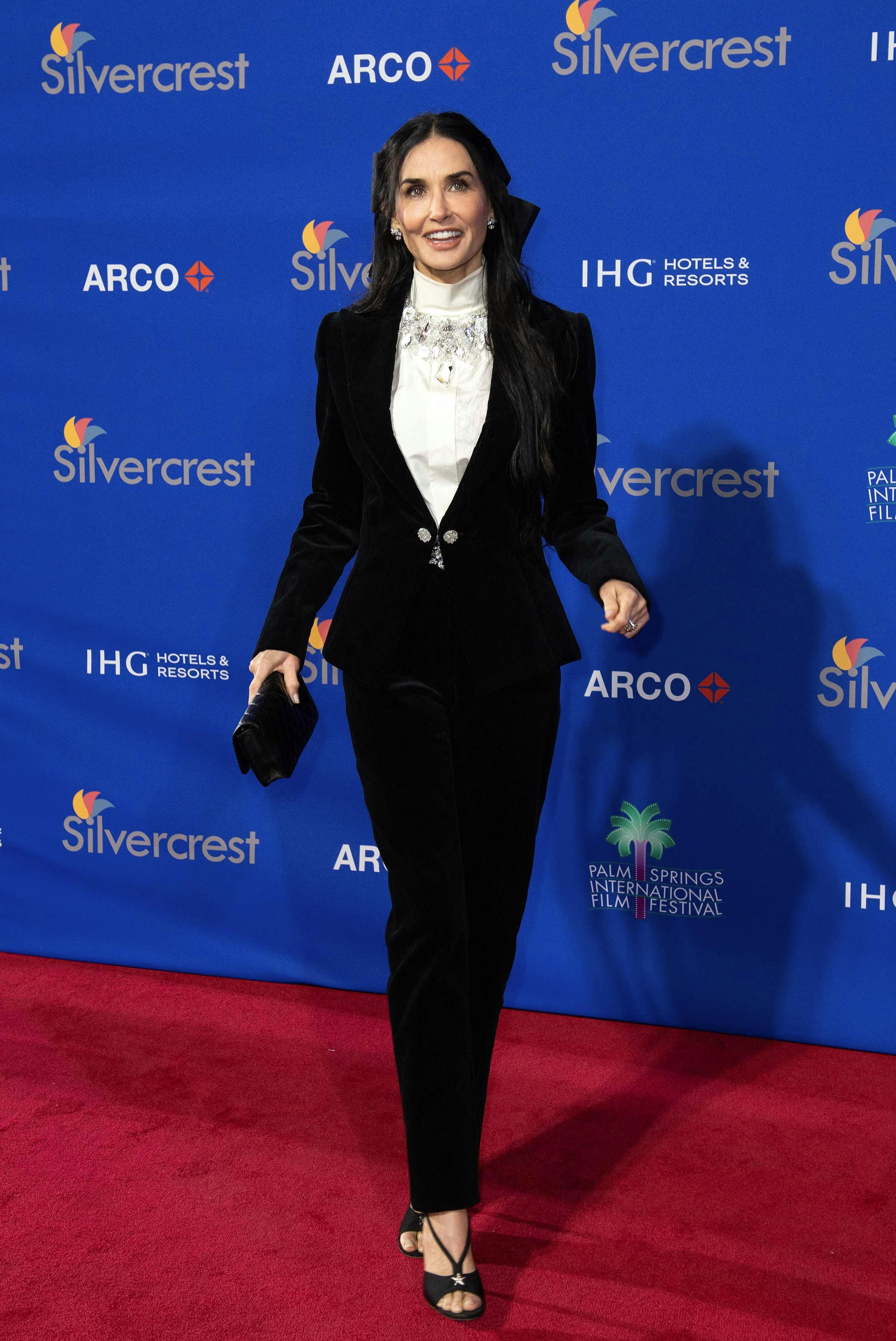 US actress Demi Moore attends the Palm Springs International Film Festival Awards at the Palm Springs Convention Center in Palm Springs on January 3, 2025. (Photo by VALERIE MACON / AFP)