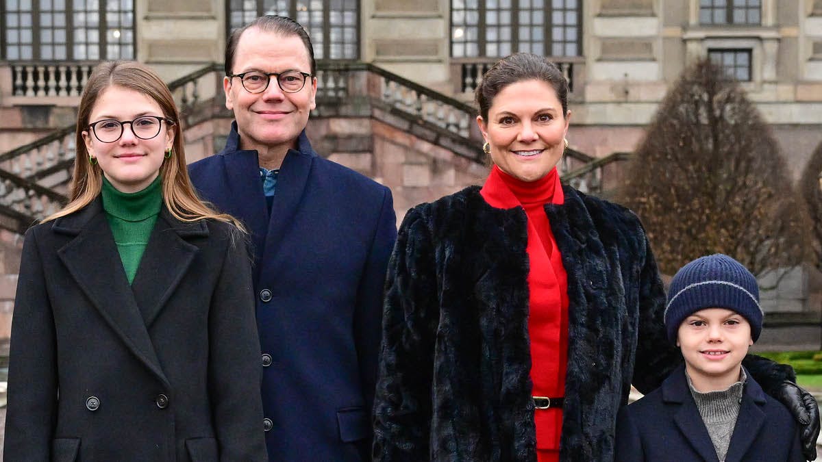 Prinsesse Estelle, prins Daniel, kronprinsesse Victoria og prins Oscar. 