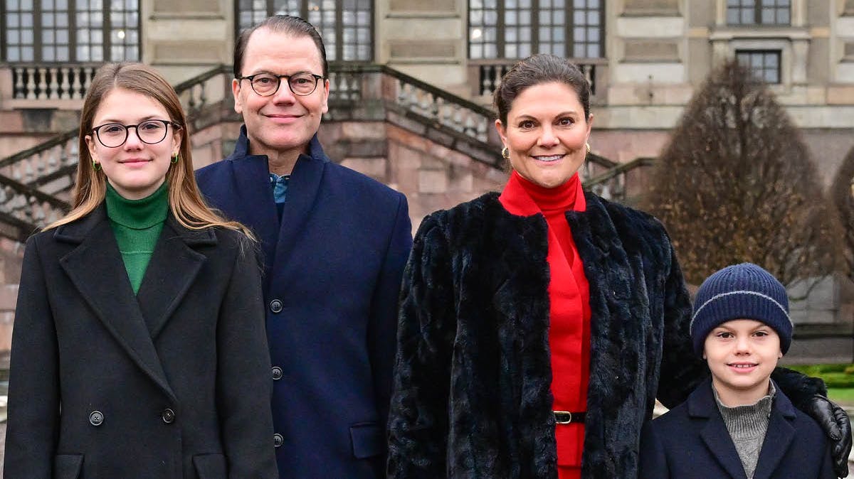 Prinsesse Estelle, prins Daniel, kronprinsesse Victoria og prins Oscar.