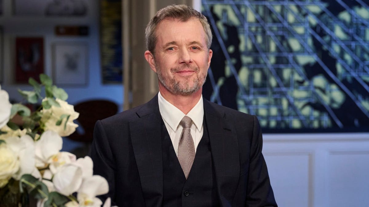 Kong Frederik under sin nytårstale. 