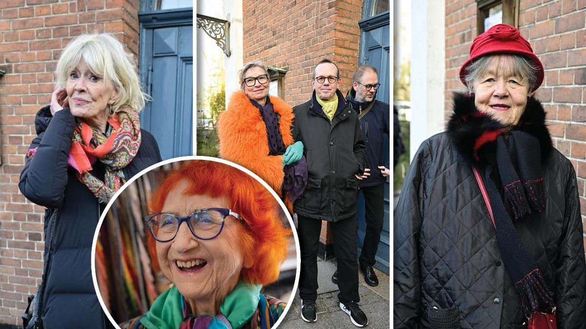 Gæster til Jytte Abildstrøms bisættelse.