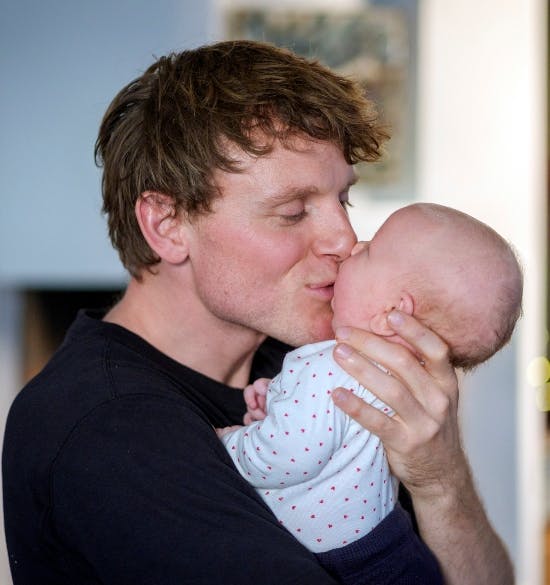 Tobias Hamann med sin søn Franz.