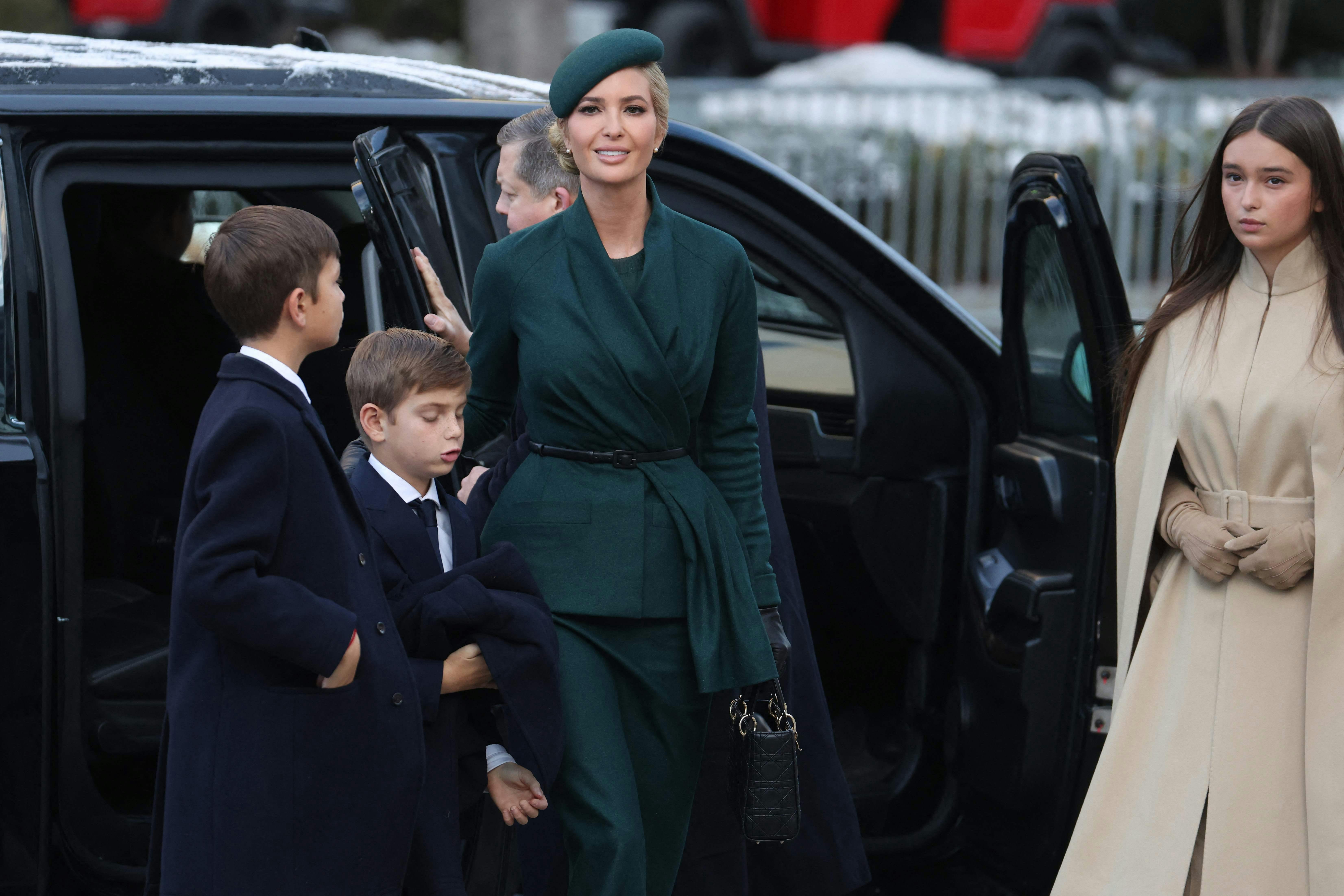 Ivanka Trump var klædt i flaskegrønt på den store dag.