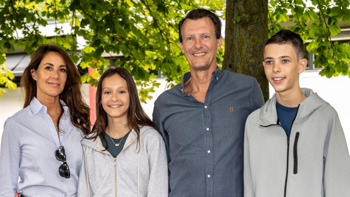 Prinsesse Marie, komtesse Athena, prins Joachim og grev Henrik.