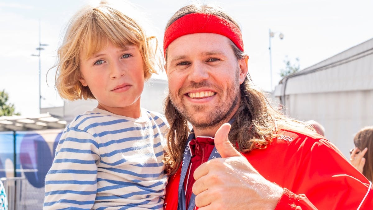 Mikkel Hansen med sønnen Eddie Max