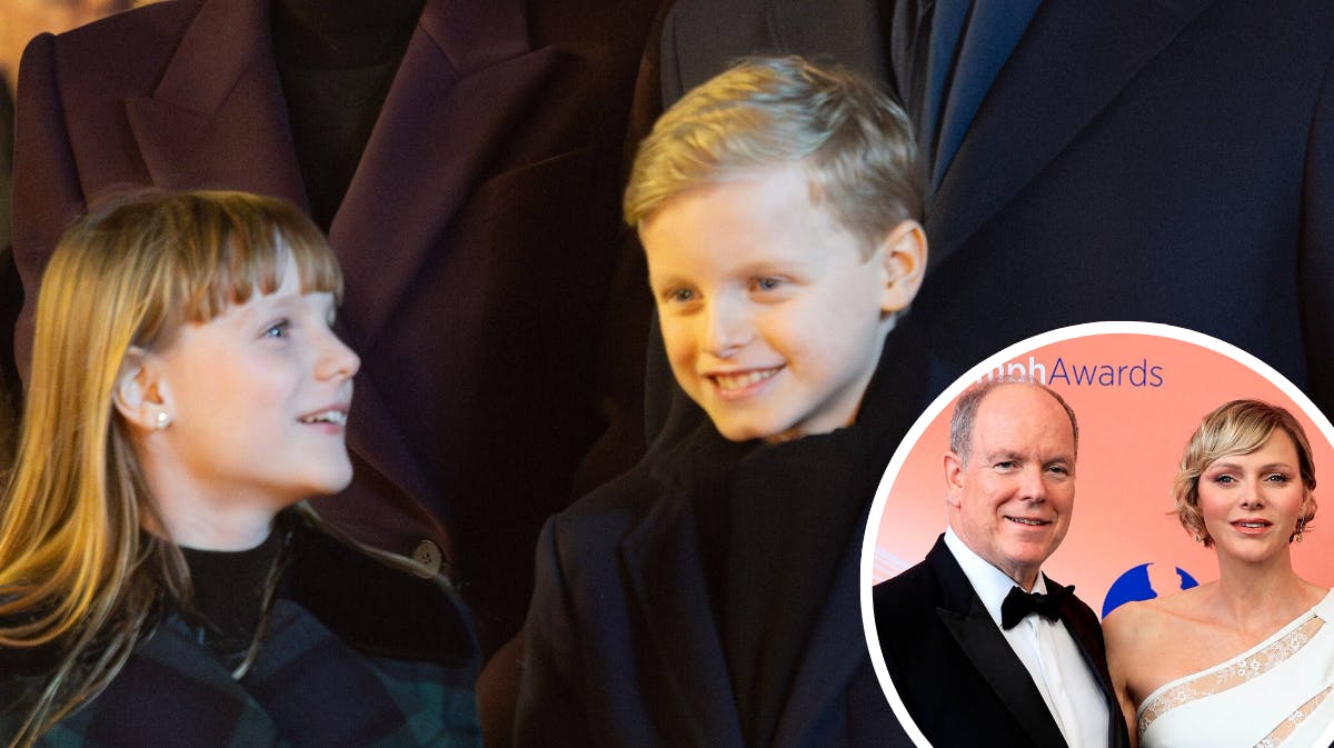 Prinsesse Gabriella og kronprins Jacques. Indsat foto af fyrst Albert og fyrstinde Charlene. 