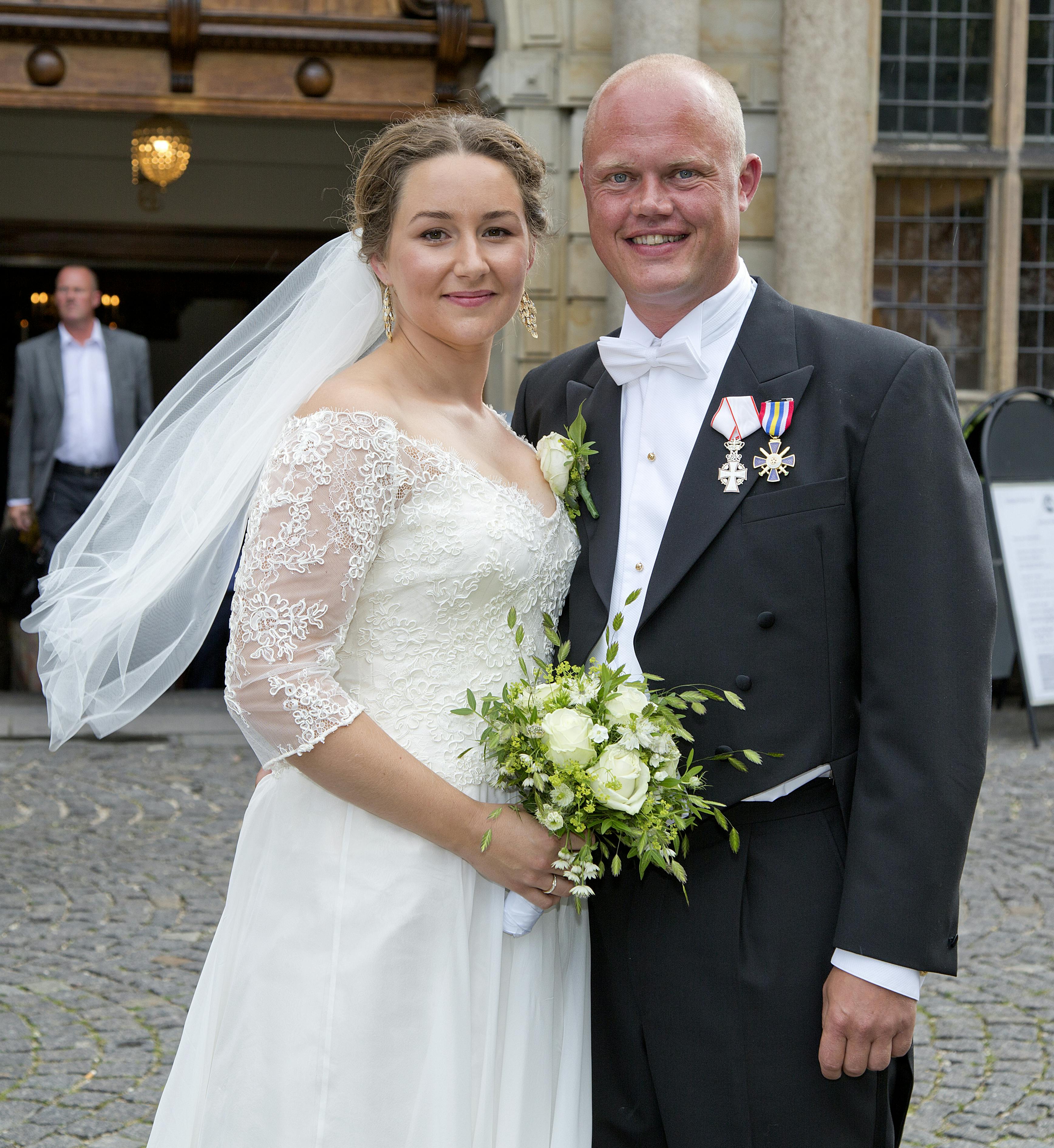 Josefine Kofoed og Peter Christensen på deres bryllupsdag.