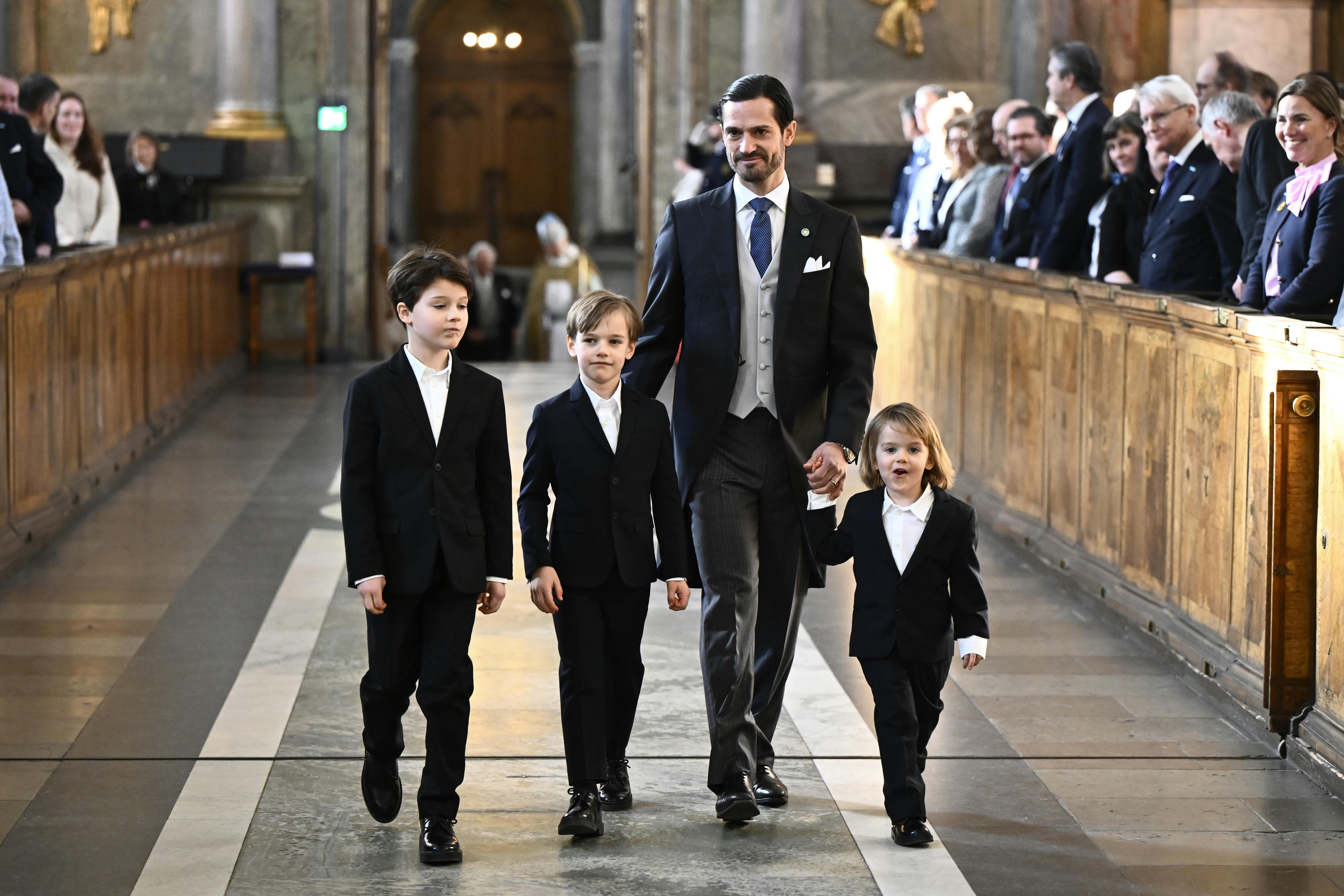 Prins Carl Philip og prins Alexander, Prins Gabriel og prins Julian til Te Deum.