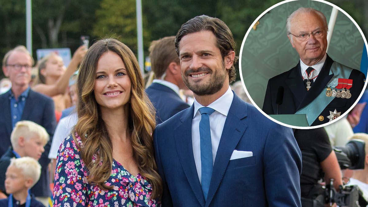 Prinsesse Sofia, prins Carl Philip og kong Carl Gustaf.