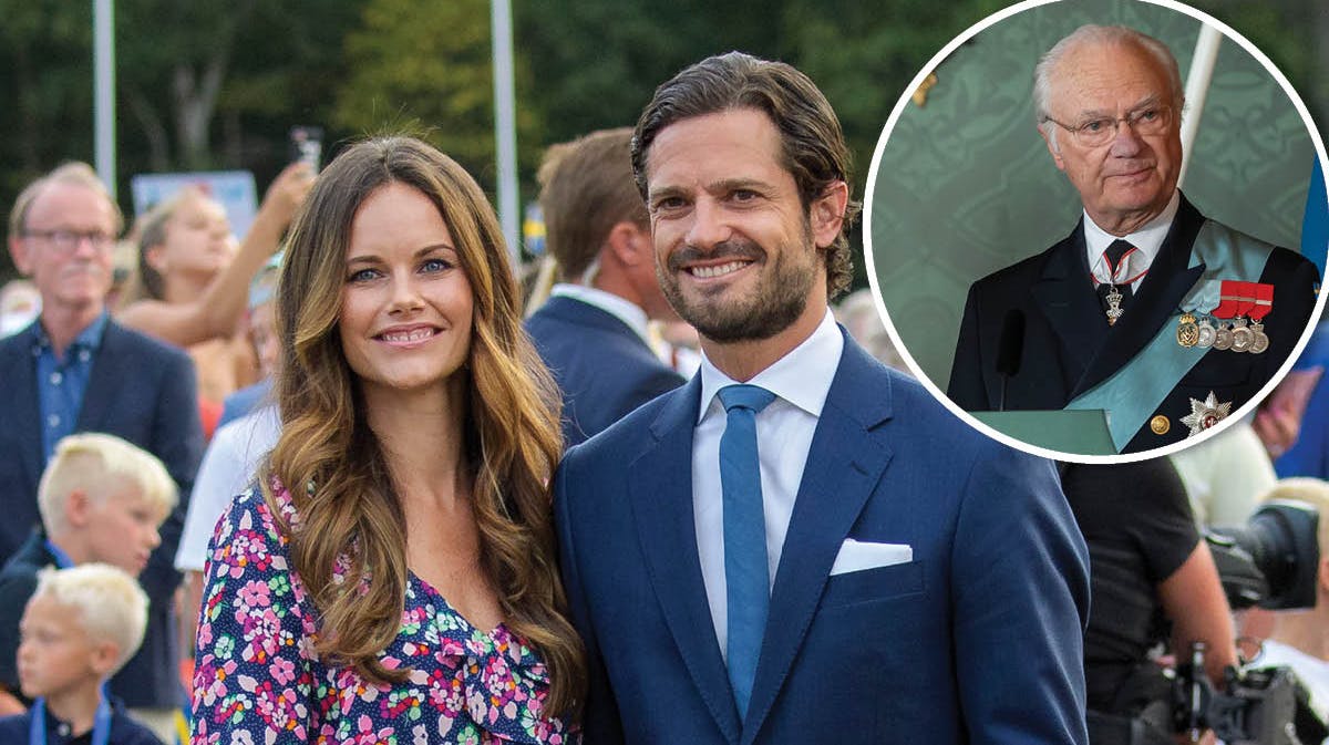 Prinsesse Sofia, prins Carl Philip og kong Carl Gustaf.