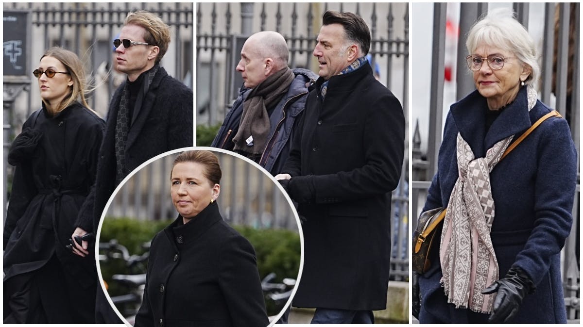 Familie, venner og kolleger tager deres sidste afsked med Peter Christensen, der begraves fra Holmens Kirke.