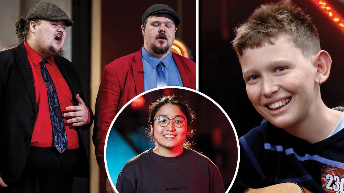 Brødrene Marcus & Mathias og de unge solister Leslie og Svend gik alle videre til årets liveprogrammer.