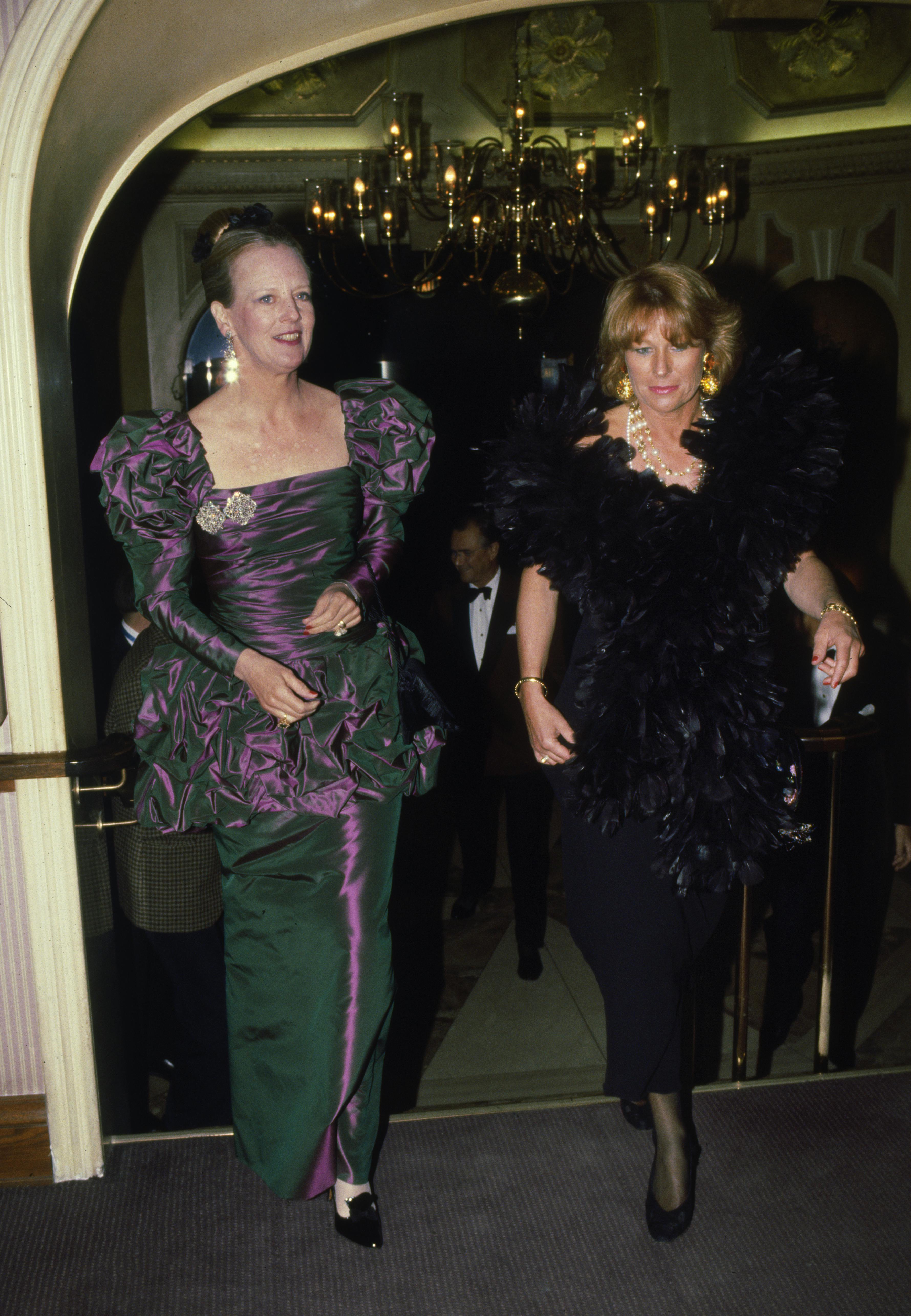 Dronning Margrethe og Anne Fabricius i 1990.