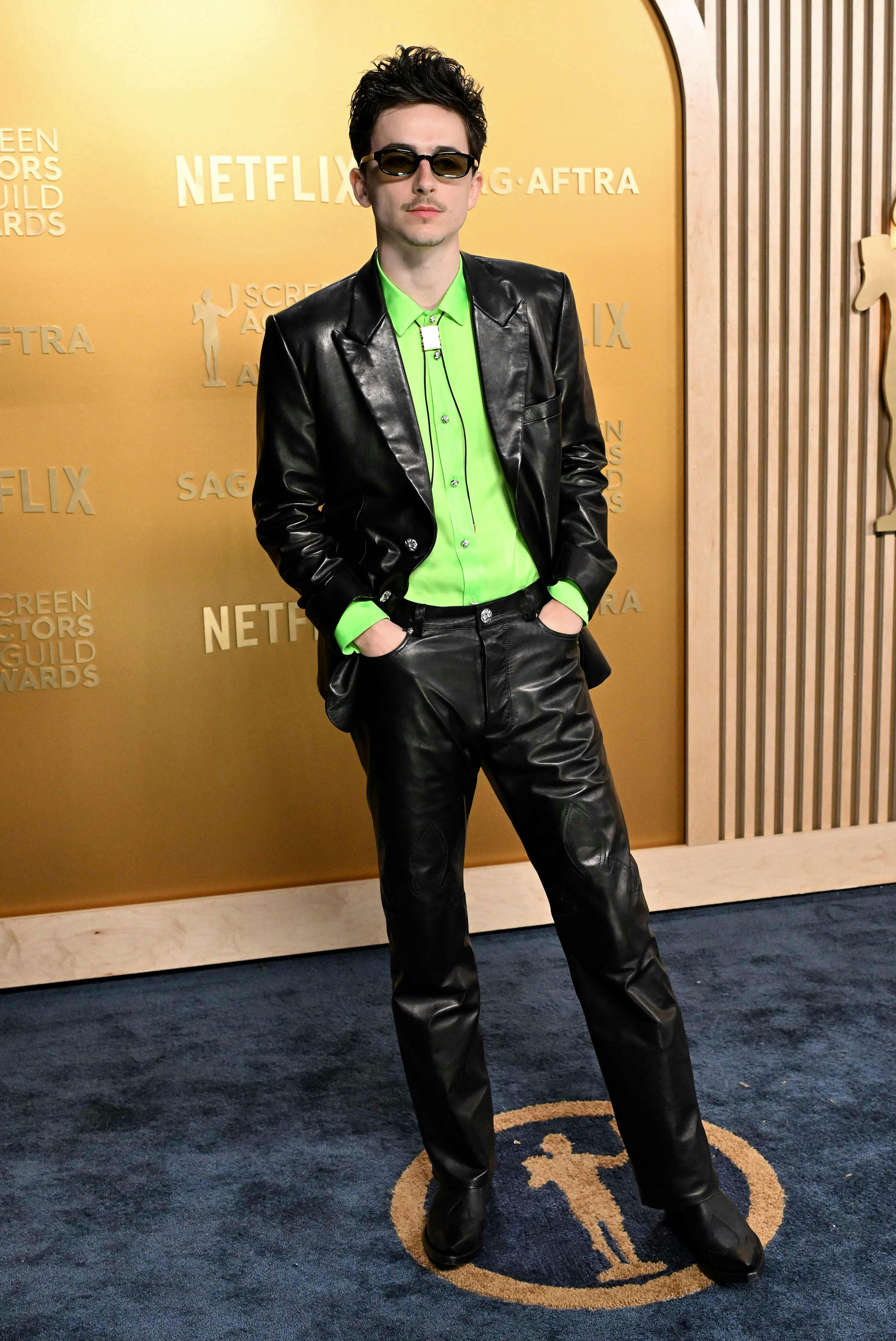 French-US actor Timothee Chalamet arrives for the 31st Annual Screen Actors Guild awards at the Shrine Auditorium in Los Angeles, February 23, 2025. (Photo by Robyn Beck / AFP)