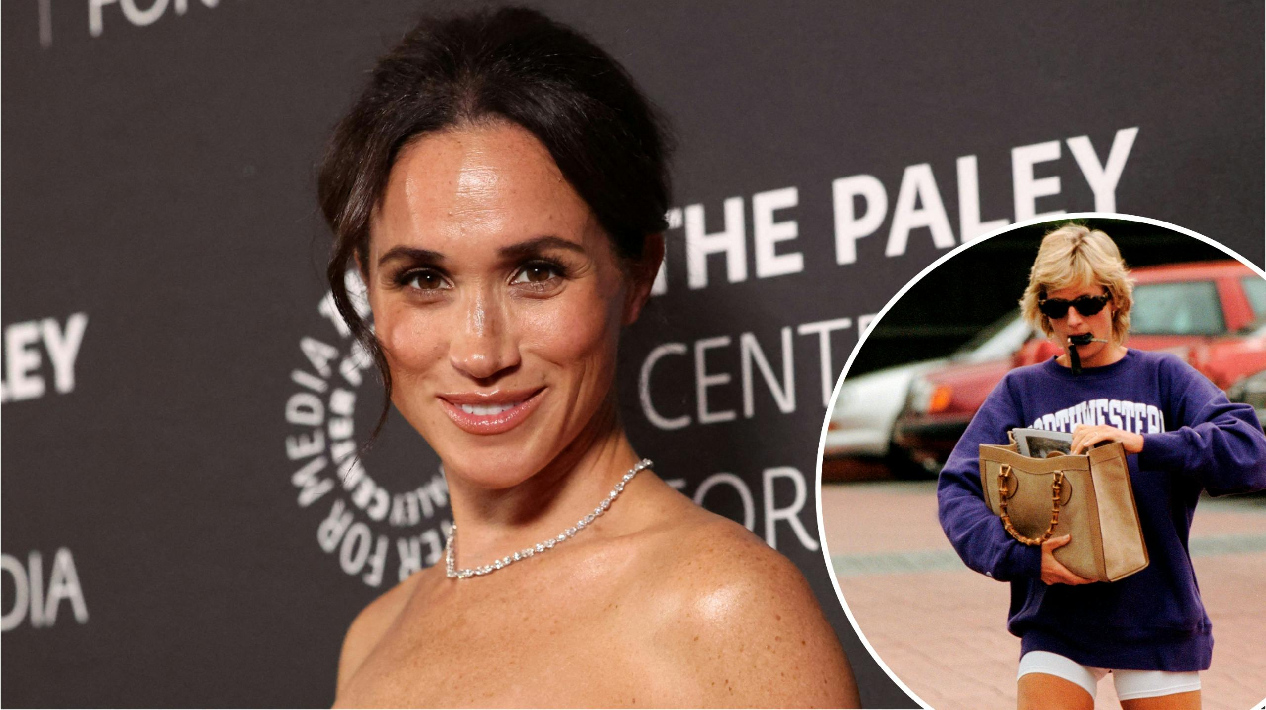 Hertuginde Meghan samt prinsesse Diana.