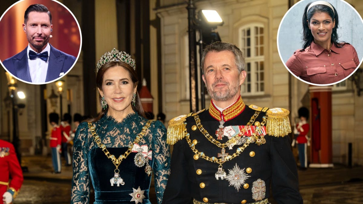 Kong Frederik, dronning Mary, Kåre Quist og Ulla Essendrop.