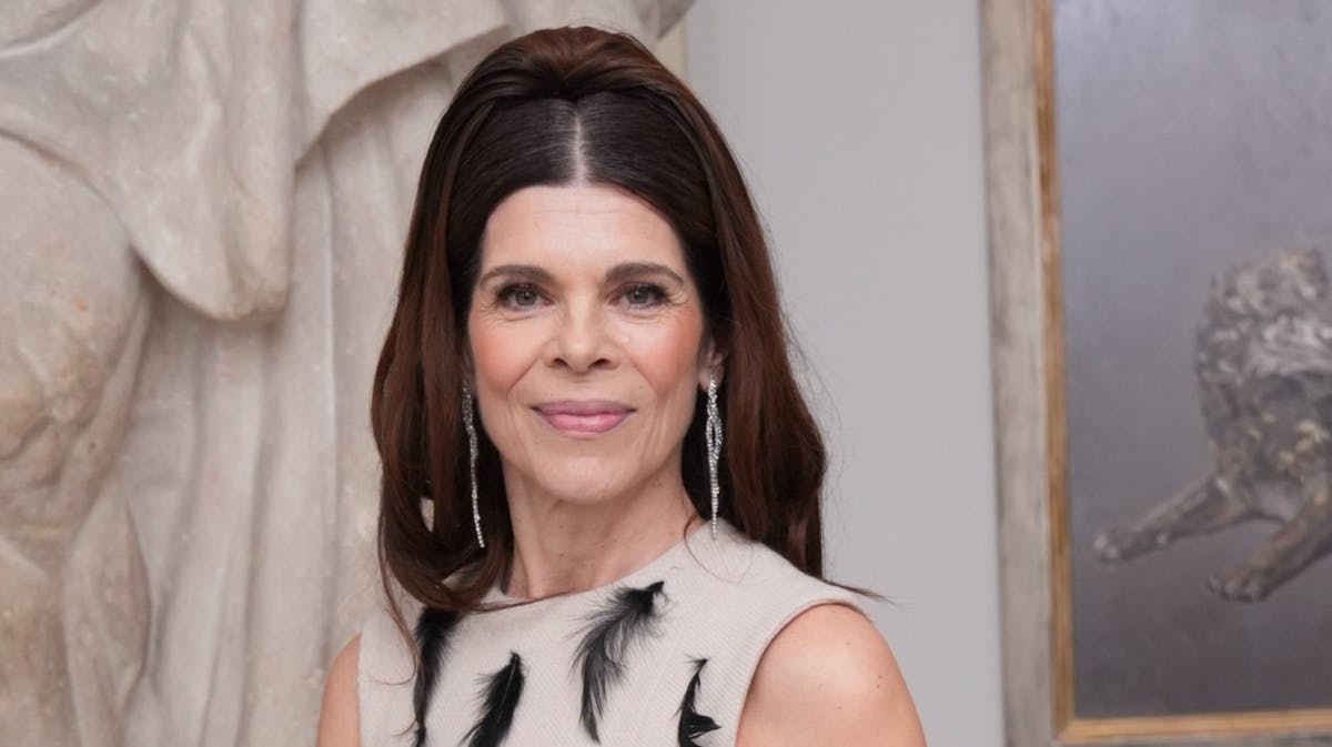 Ellen Hillingsø ved ankomsten til kunstnerballet fredag.