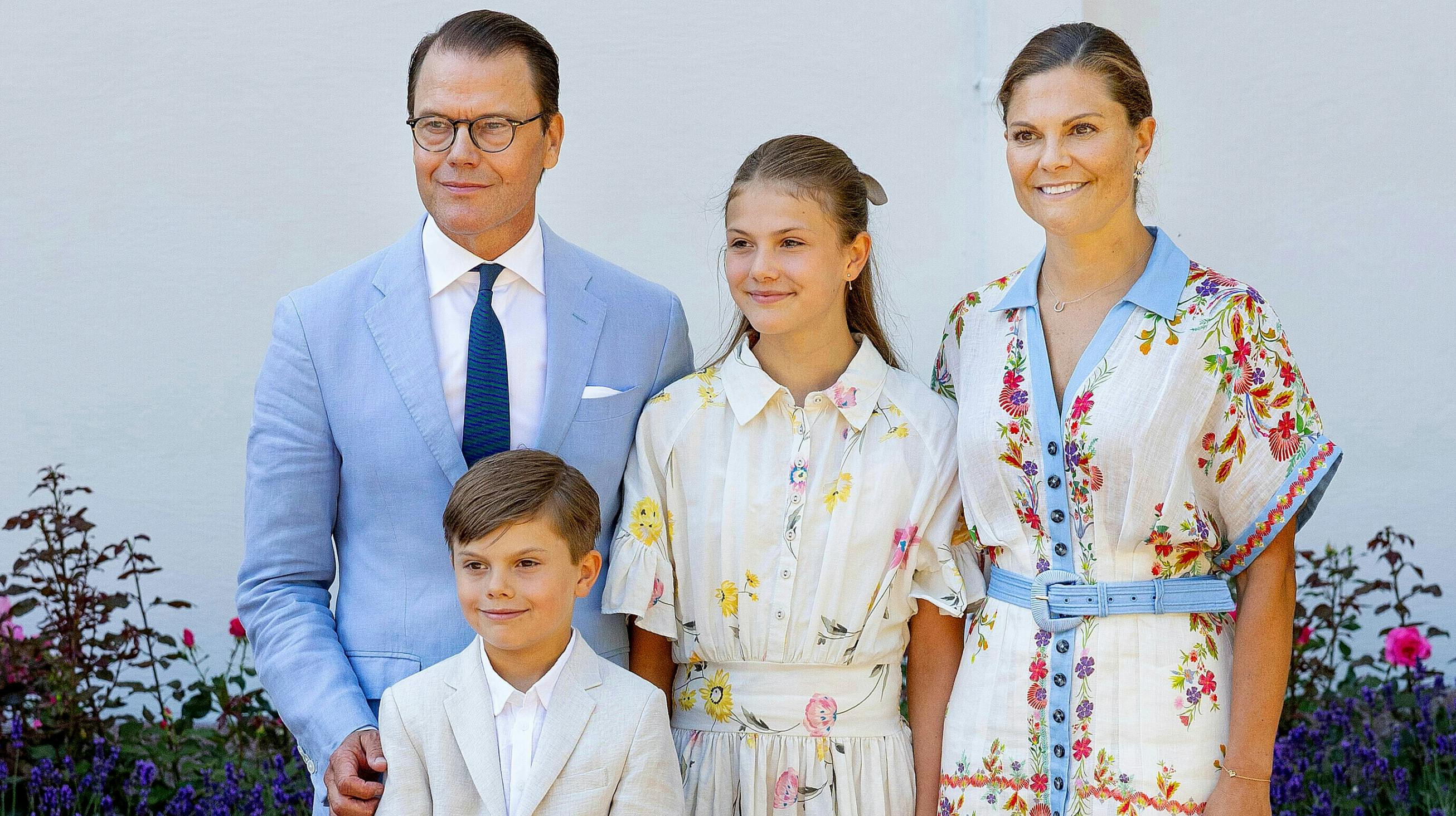 Prins Daniel, prins Oscar, prinsesse Estelle og kronprinsesse Victoria. 