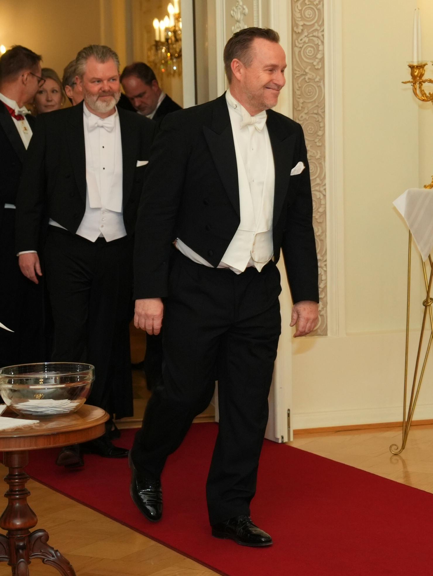 Adam Price til gallamiddagen under statsbesøget i Finland.