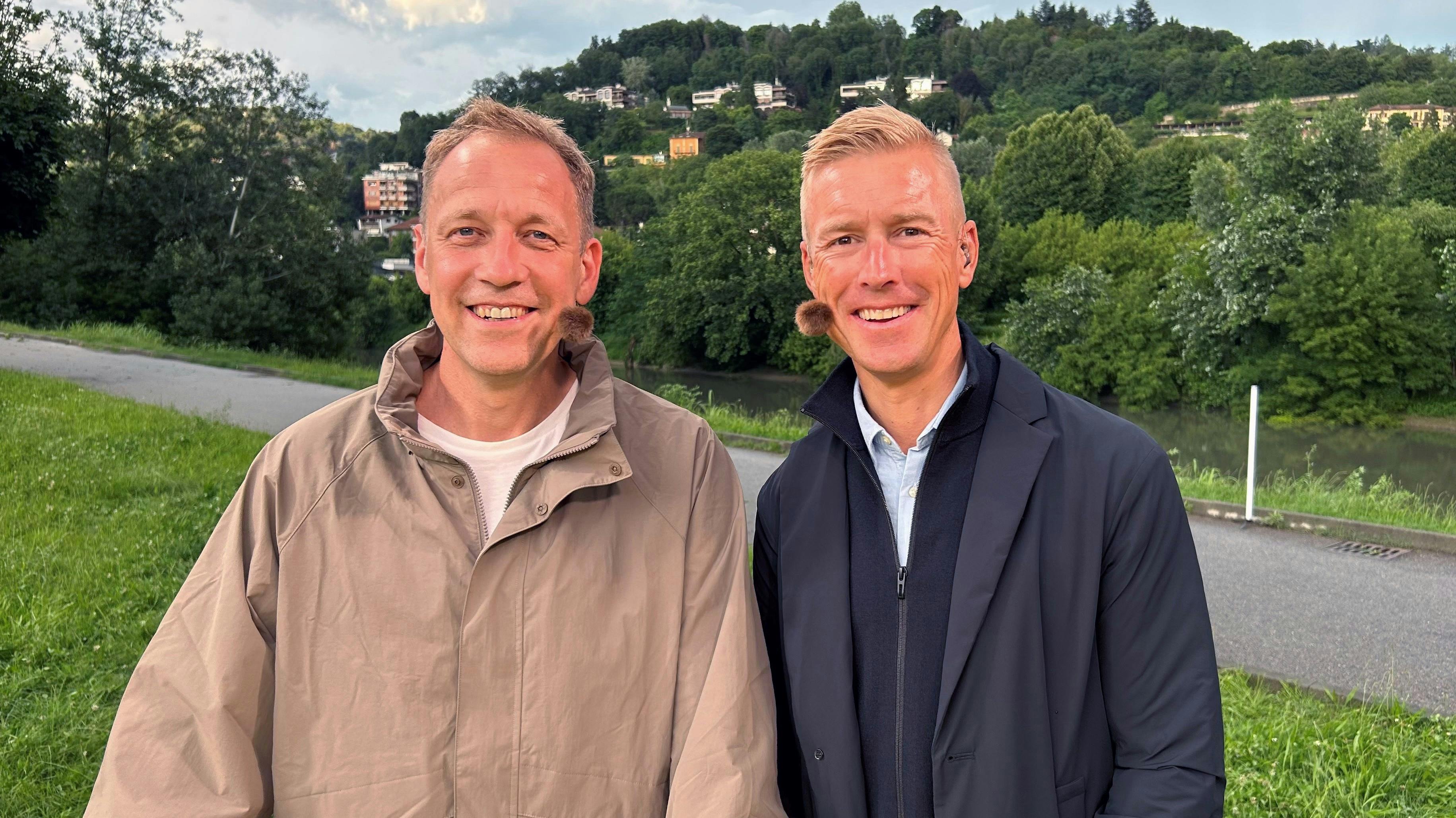 Michael Stærke og Lars Bak i TV 2's "AftenTour" 2024.