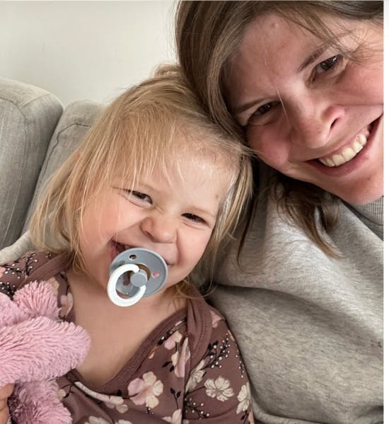 Lotte Friis med datteren Andrea.