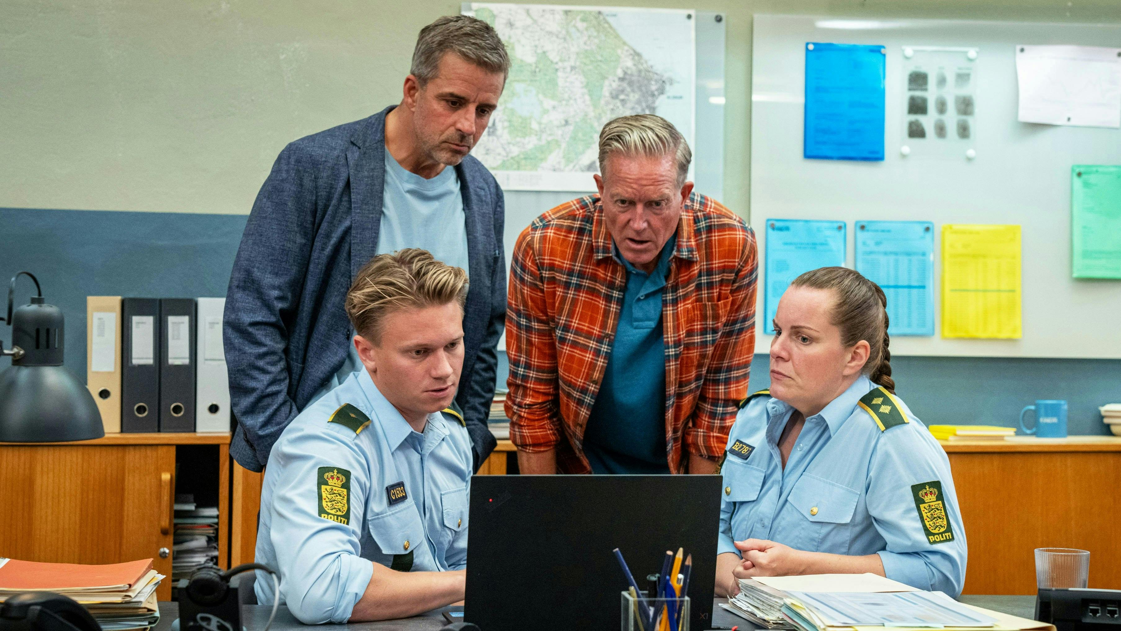 Benjamin, Flemming, Dan og Nadia i "Sommerdahl". 