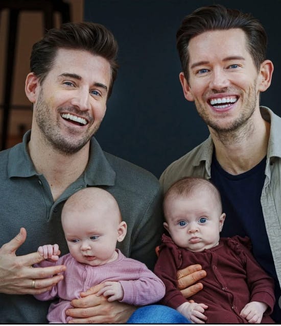 Frederik Haun med Nora og Morten Kjeldgaard med Emma.