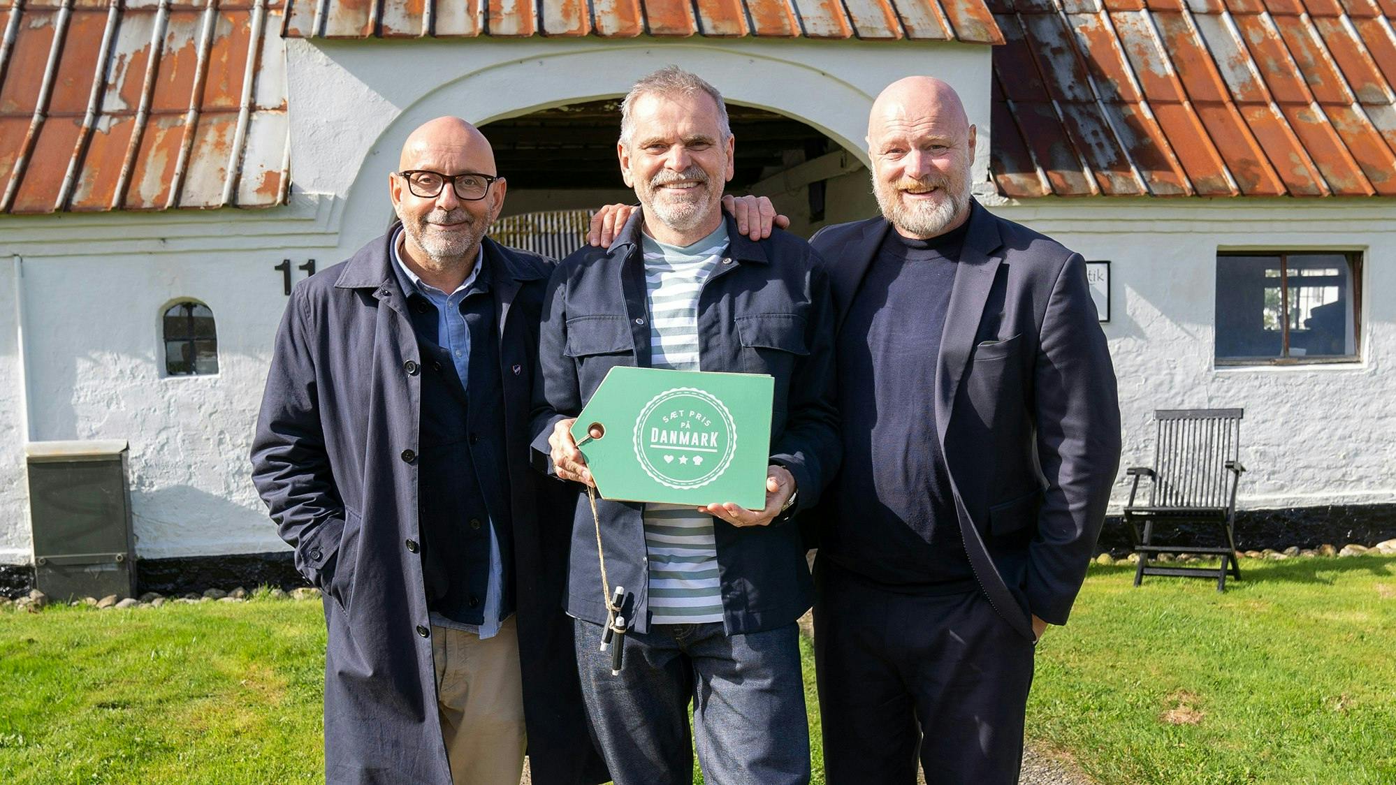 Flemming Møldrup og Mads Steffensen med Hans Pilgaard i "Sæt pris på Danmark".
