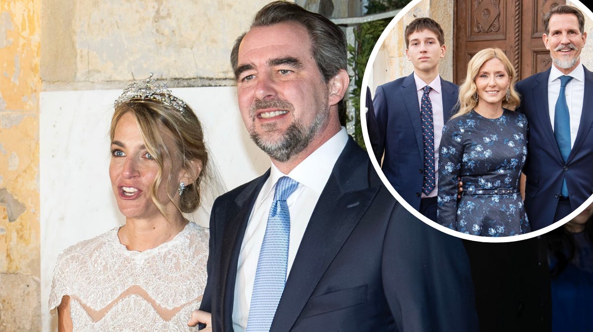 Chrysi Vardinogianni og Nikolaos de Grece. Indsat foto af Aristides, Marie-Chantal og Pavlos de Grece. 