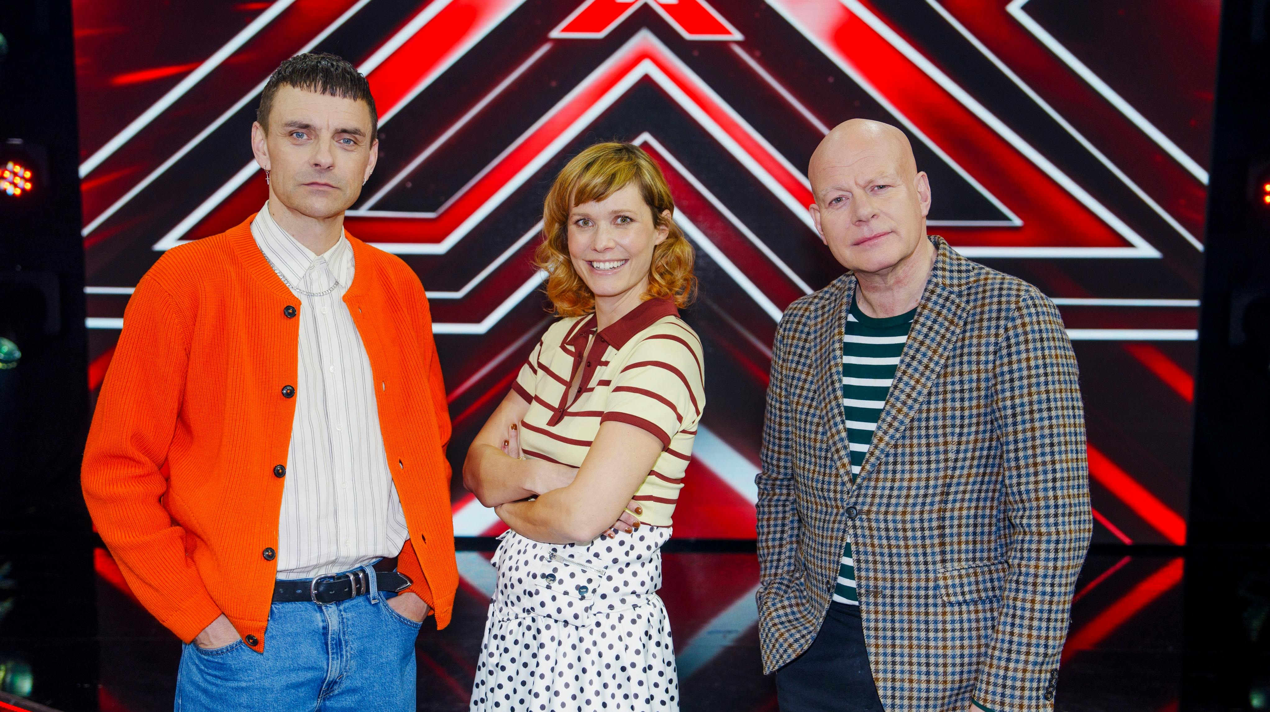 "X Factor"-dommerne Simon Kvamm, Oh Land og Thomas Blachman.
