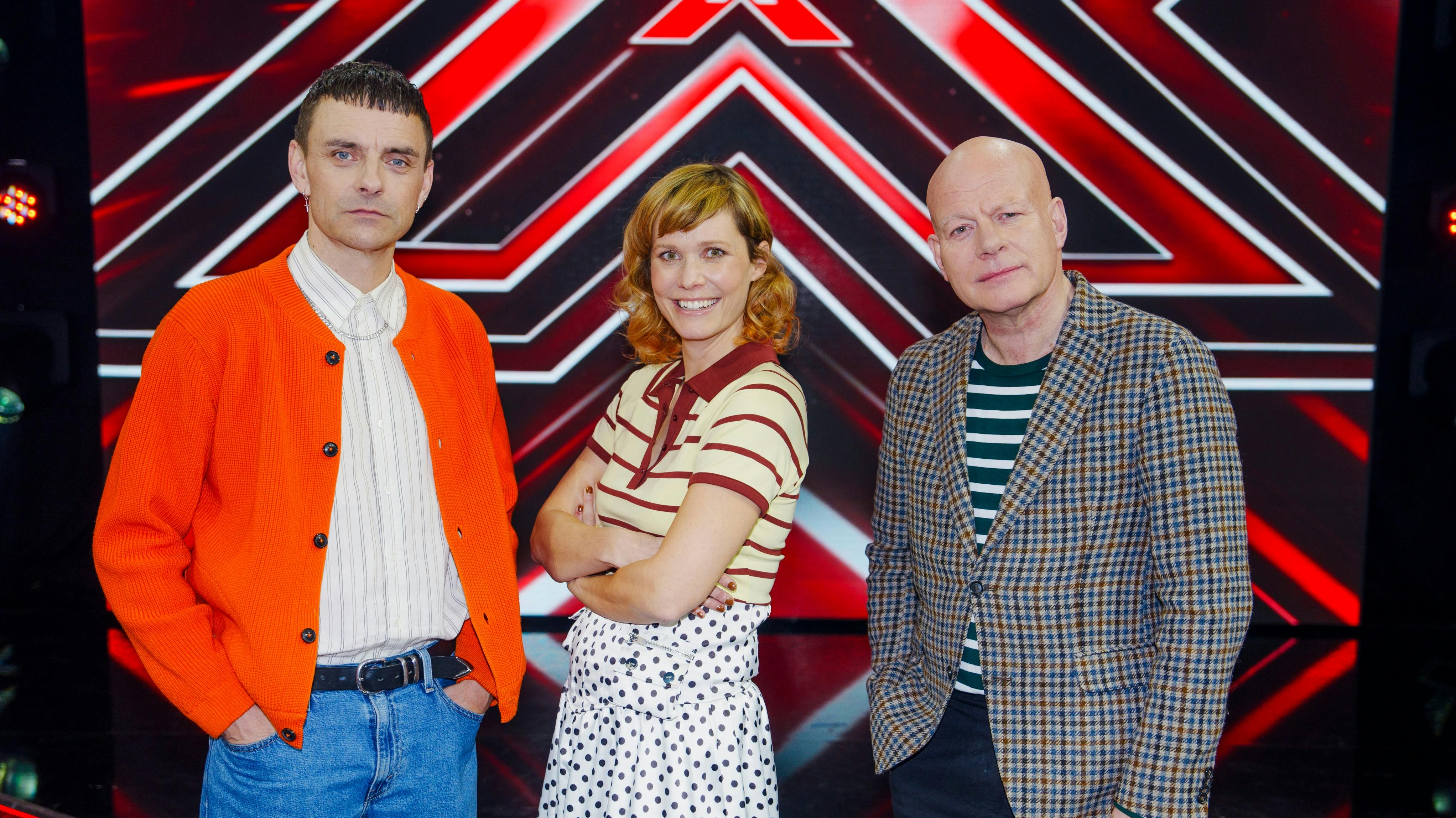 "X Factor"-dommerne Simon Kvamm, Oh Land og Thomas Blachman.