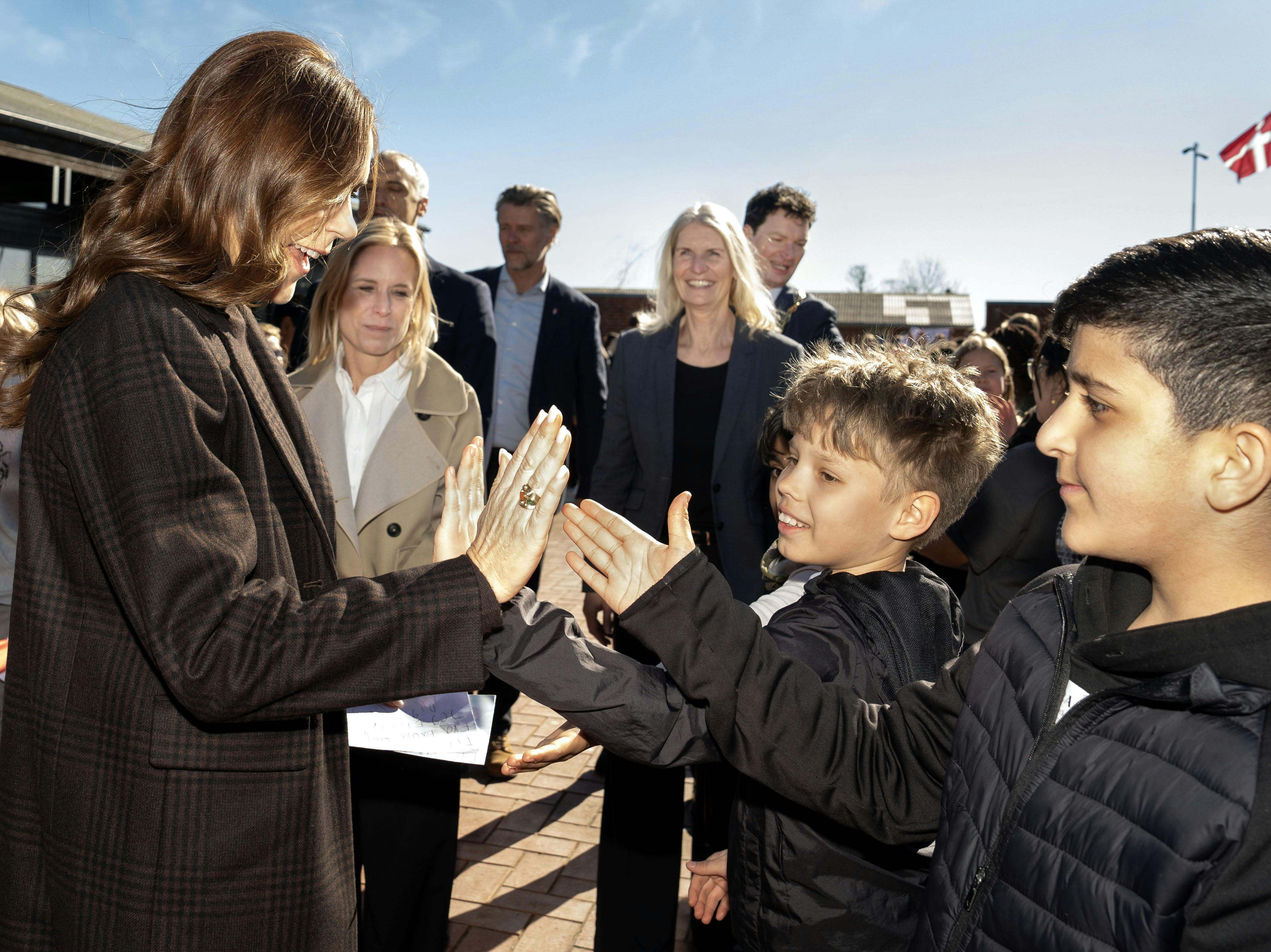 Dronning Mary besøger Pilehaveskolen