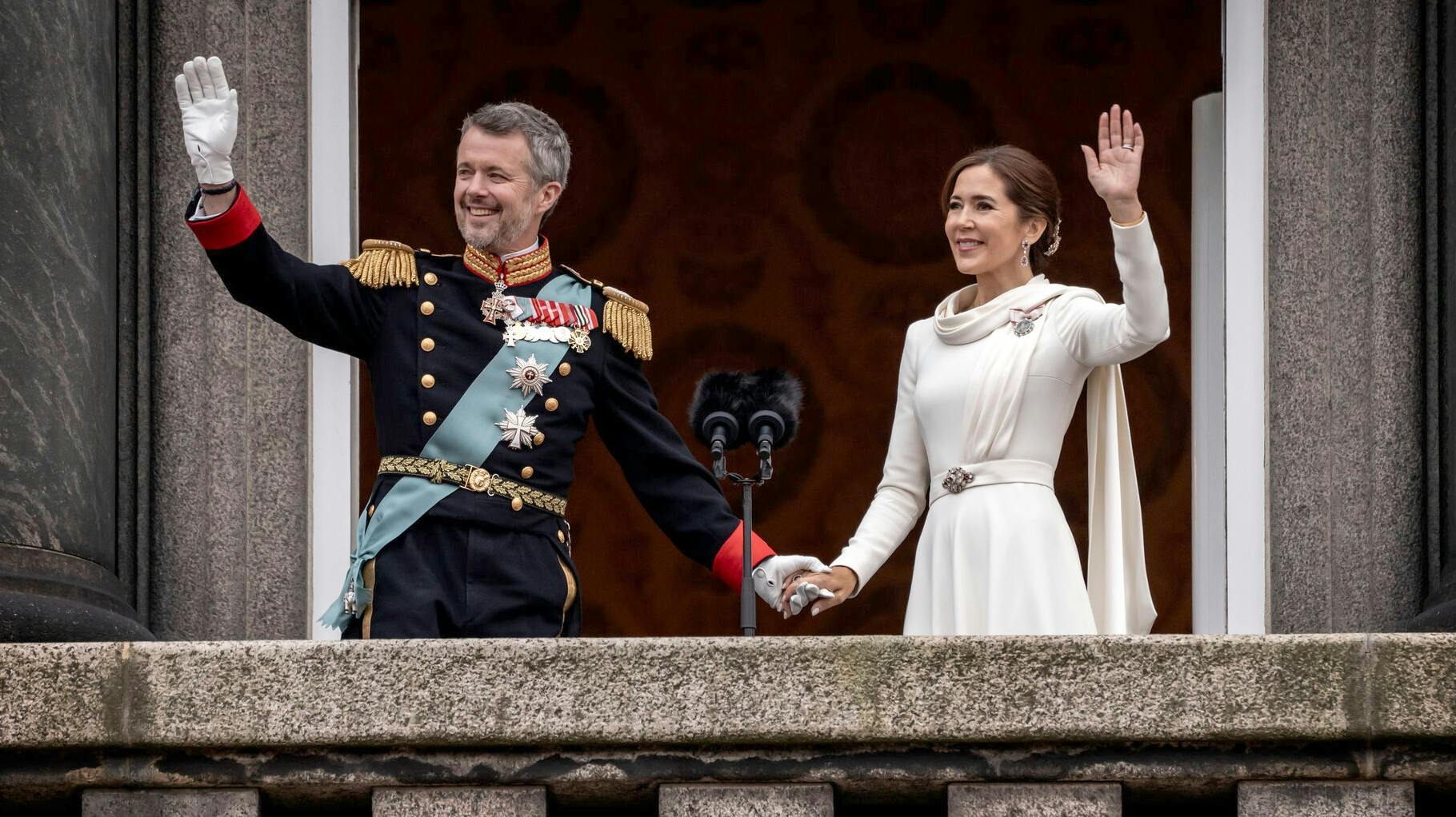 Kong Frederik og dronning Mary ved tronskiftet den 14. januar 2024