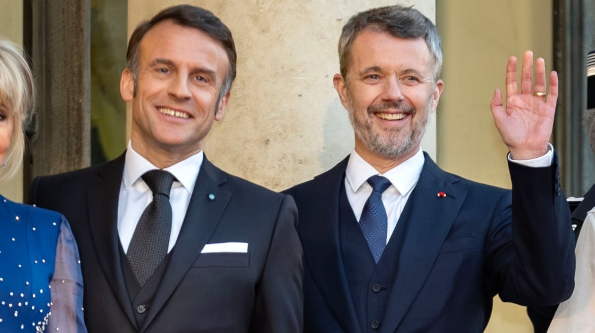 Præsident Emmanuel Macron og kong Frederik