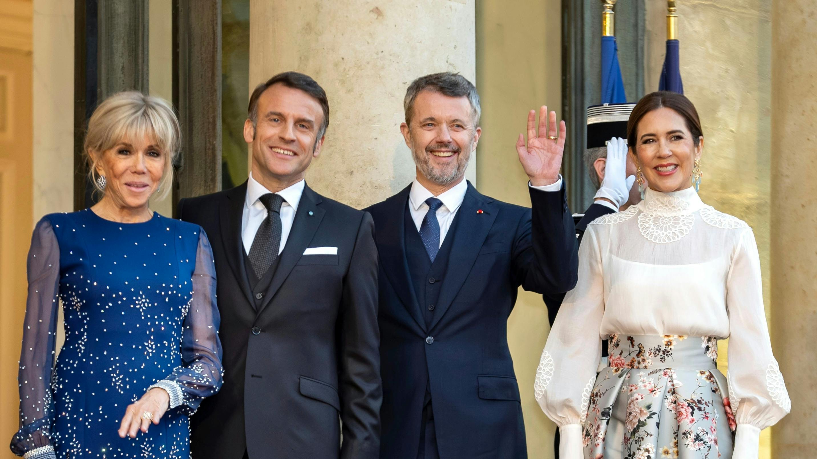 Det franske præsidentpar sammen med kong Frederik og dronning Mary.