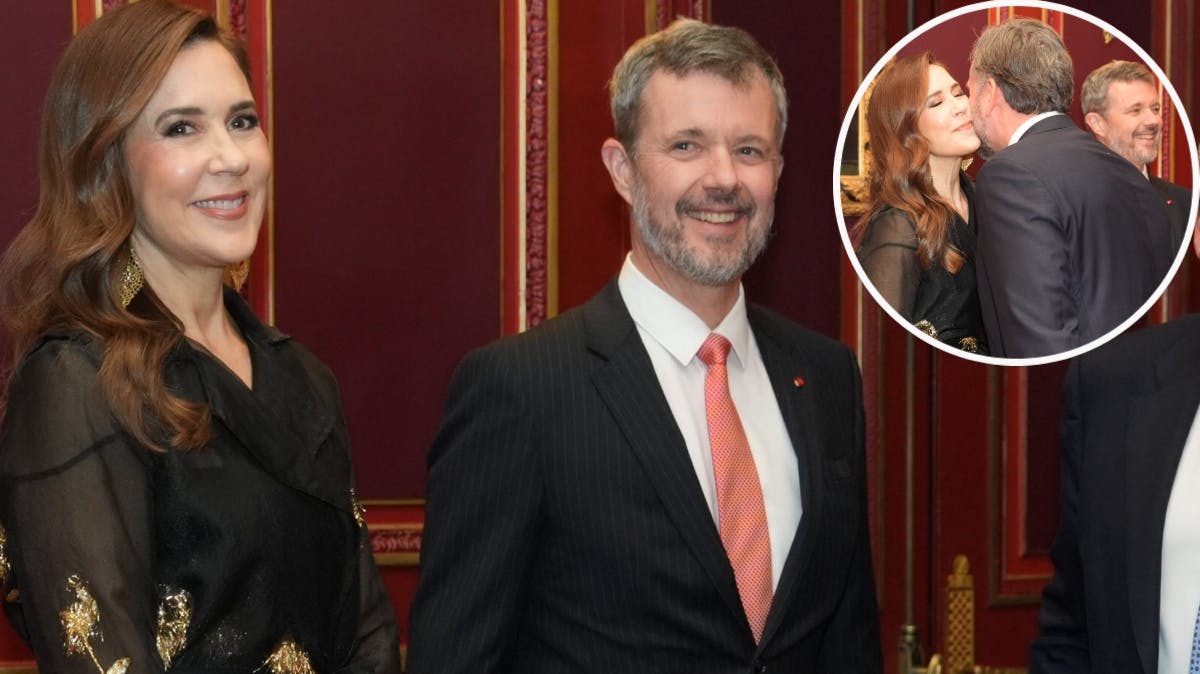 Kongeparret hilste på deres gæster til returmiddag på Le Grand Hôtel