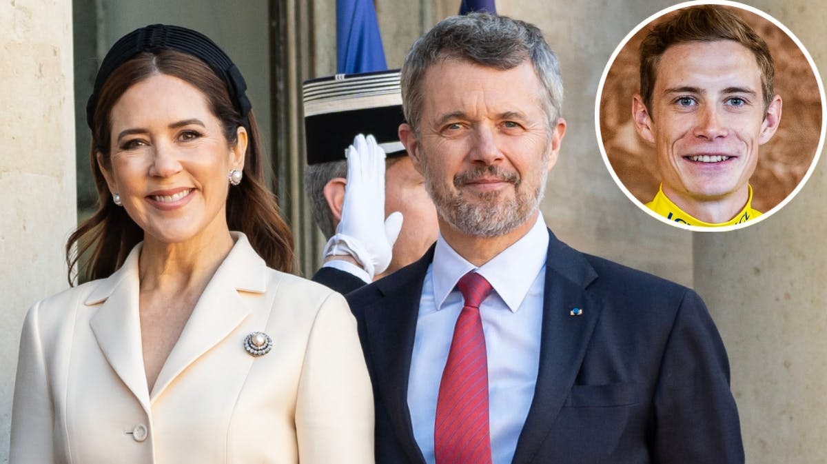 Dronning Mary, kong Frederik og Jonas Vingegaard