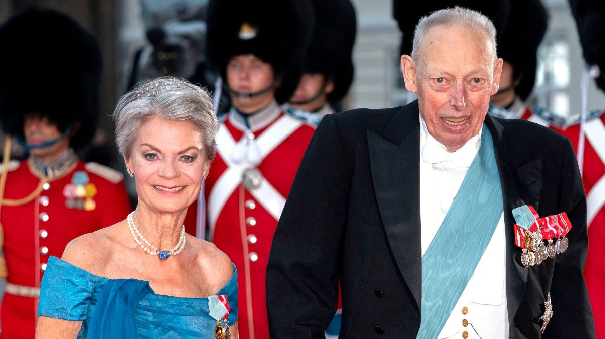 Greveparret af Rosenborg ved fejringen af hans kusine, dronning Margrethes regeringsjubilæum i 2022. 