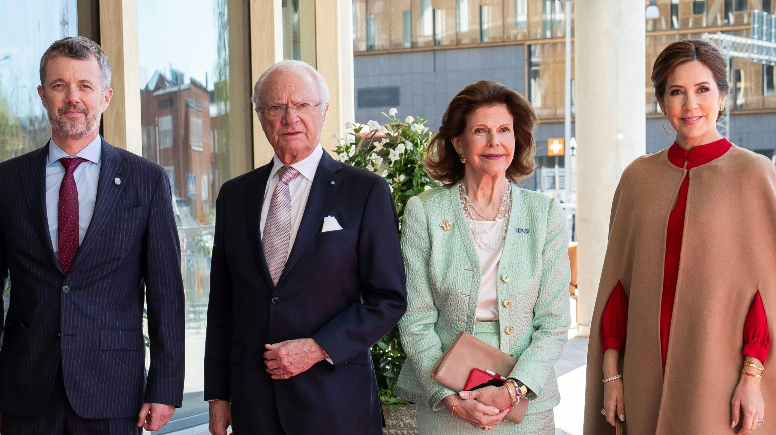 Kong Frederik, kong Carl Gustaf, dronning Silvia og dronning Mary. 