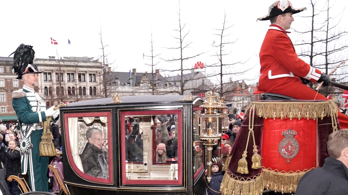 Dronning Margrethe sidste karettur som regent var med Gardehusarregimentets Hesteeskadron.