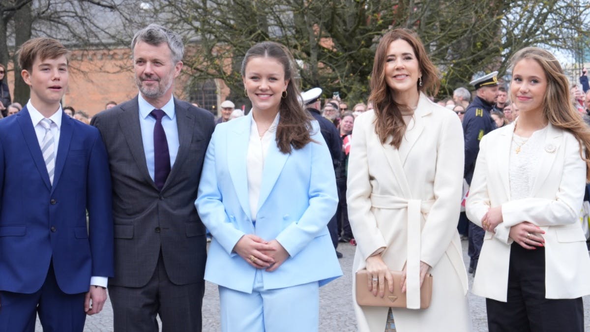 Prinsesse Isabella, kong Frederik, dronning Mary, prinsesse Josephine og prins Vincent.