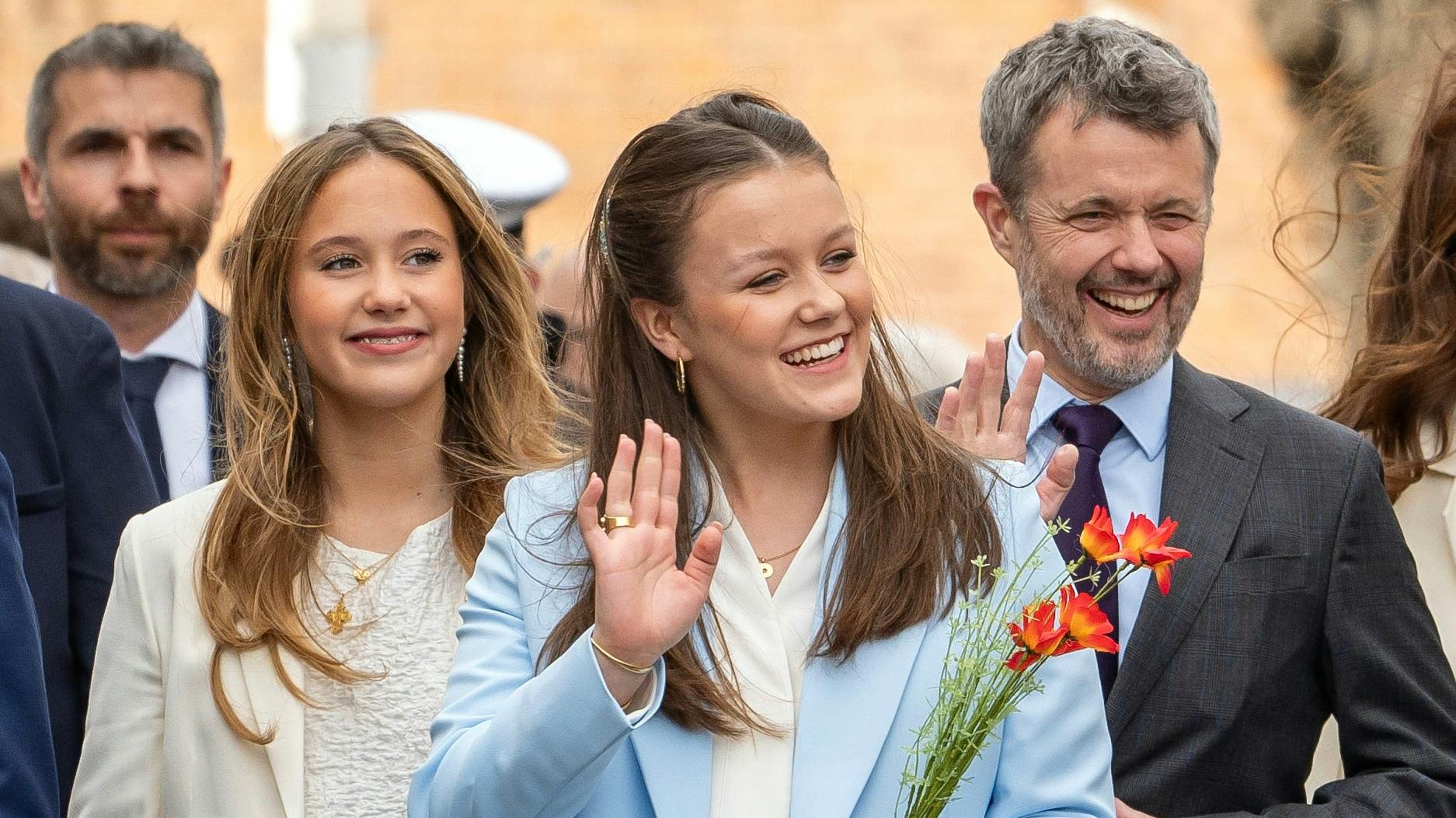 Prinsesse Josephine, prinsesse Isabella og kong Frederik.