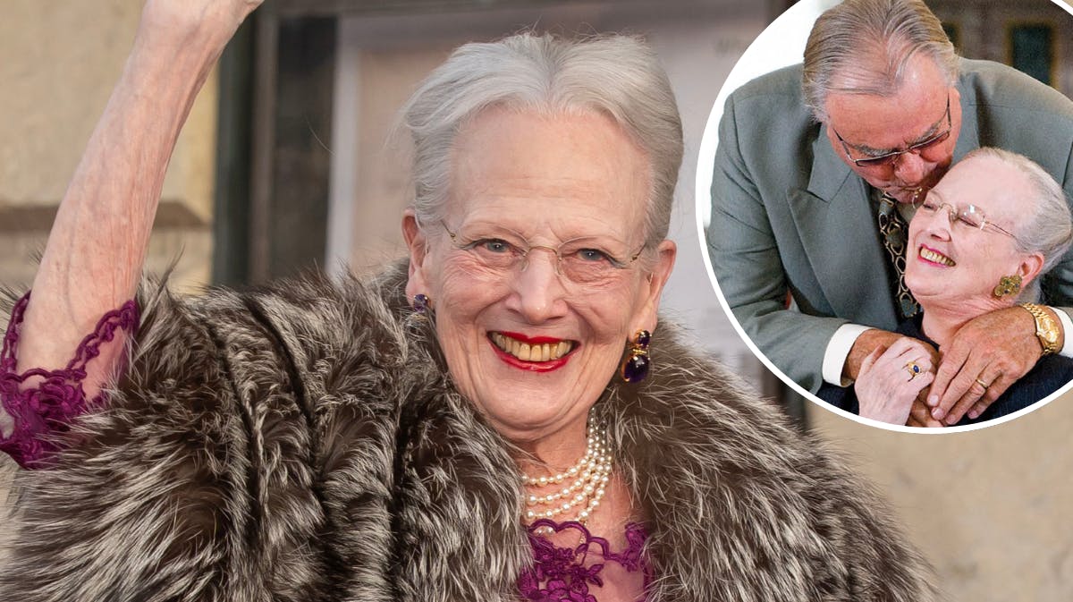 Dronning Margrethe. Indsat foto af prins Henrik og dronning Margrethe. 