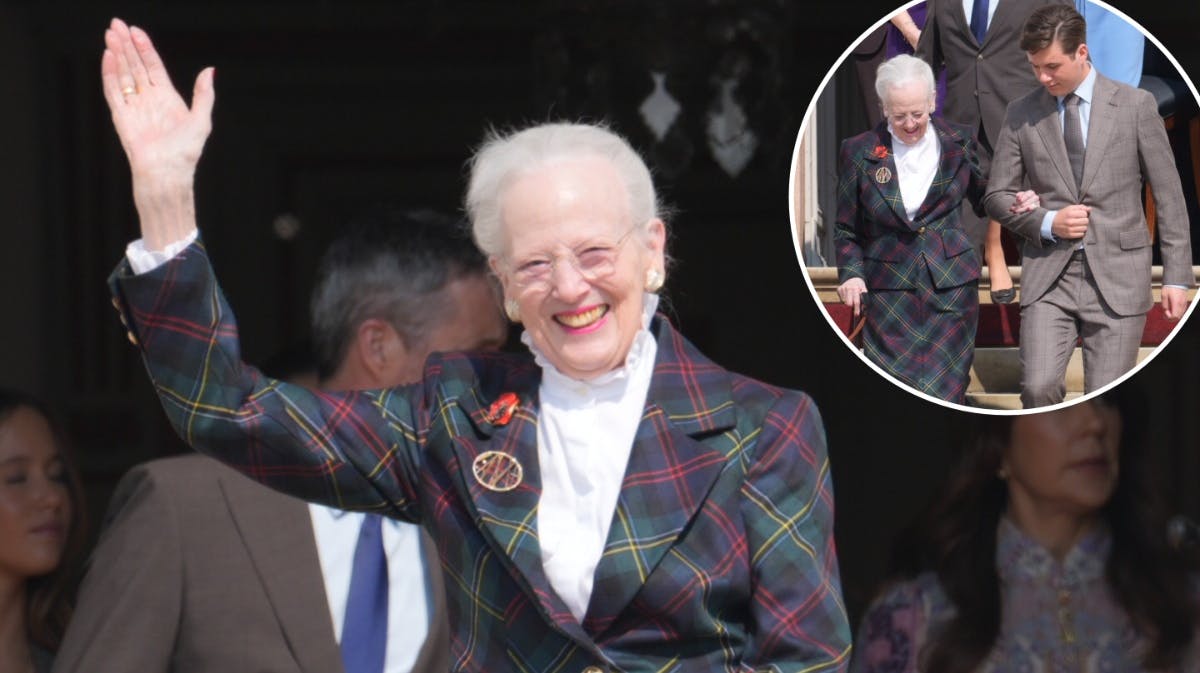Dronning Margrethe og kronprins Christian.